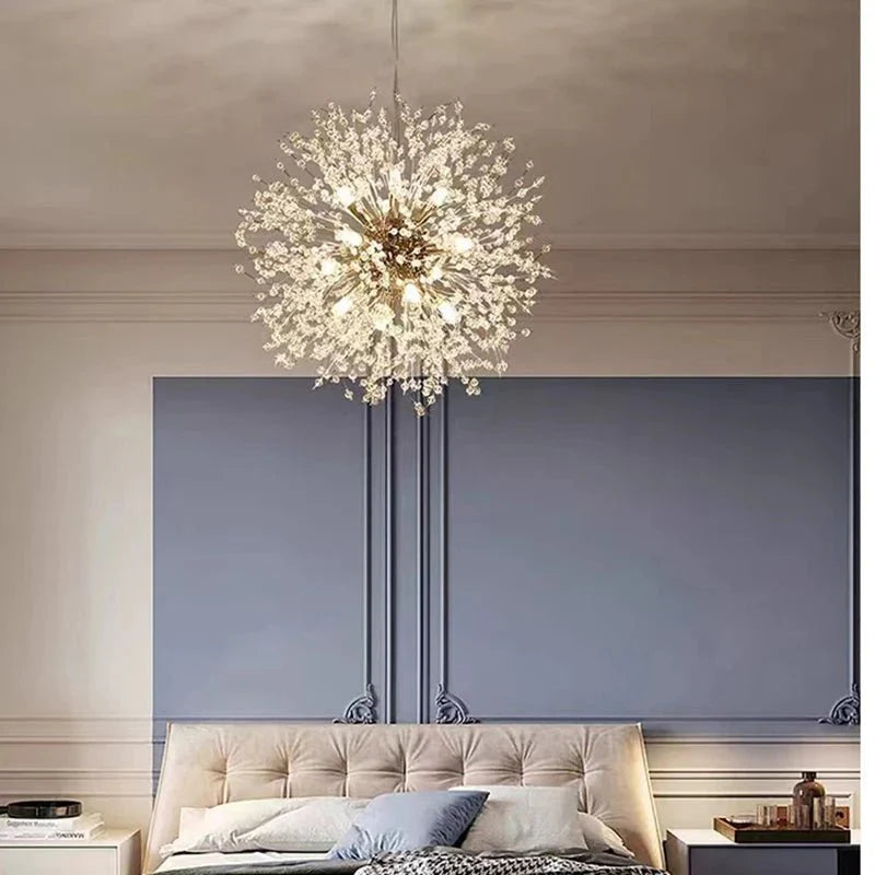Luminária Pendente LED Artística Cristalina Modern Sky Star Fireball