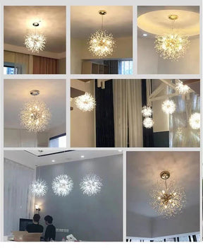 Luminária Pendente LED Artística Cristalina Modern Sky Star Fireball