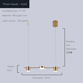 Lustre Pendente LED Moderno em Linha horizontal - 5 e 6 Leds