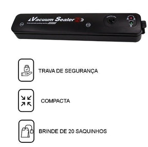 Máquina De Selar A Vácuo Alimentos + 20 sacos de brinde