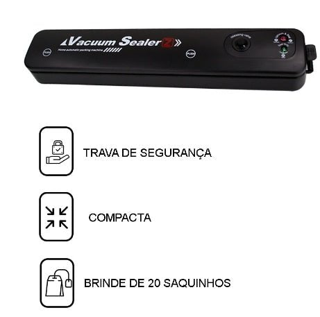 Máquina De Selar A Vácuo Alimentos + 20 sacos de brinde