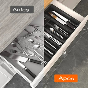 Organizador de Gaveta Expansível e ajustável para Talheres e cutelaria