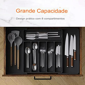 Organizador de Gaveta Expansível e ajustável para Talheres e cutelaria