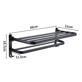Suporte de Toalha para Montagem na Parede Preto fosco