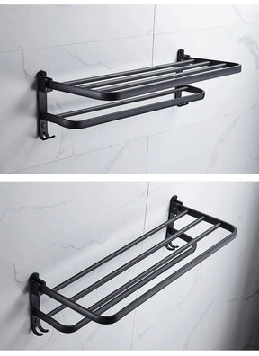 Suporte de Toalha para Montagem na Parede Preto fosco
