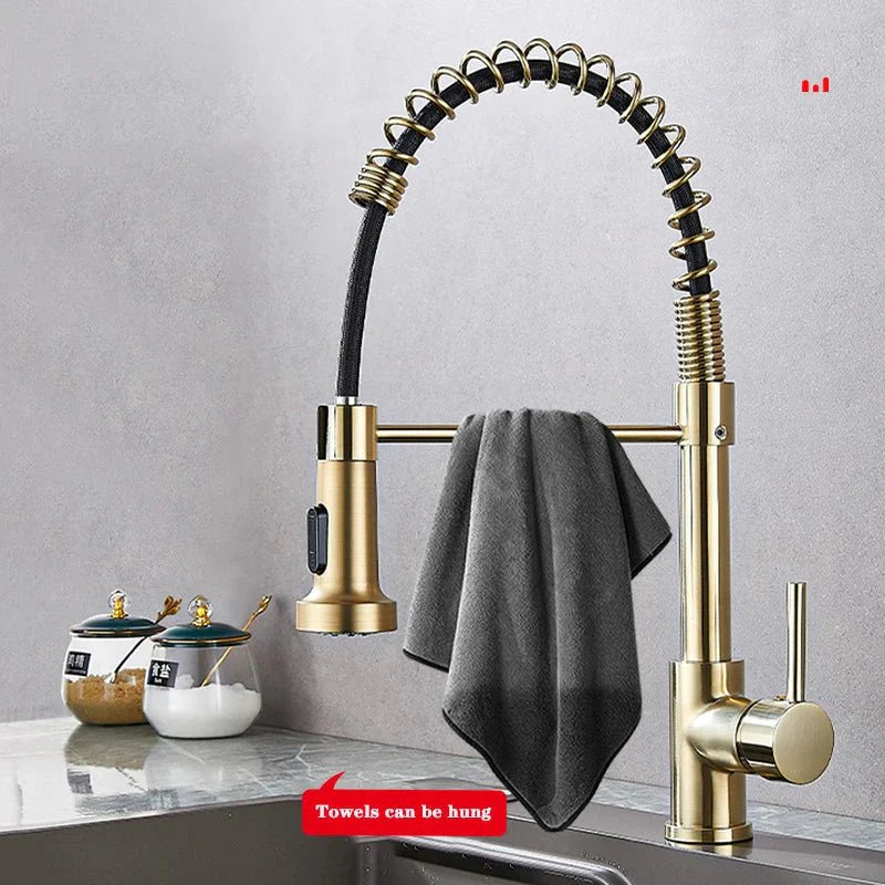 Torneira Gourmet Para Cozinha Spiral Golden