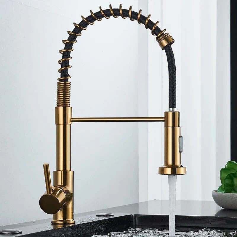 Torneira Gourmet Para Cozinha Spiral Golden