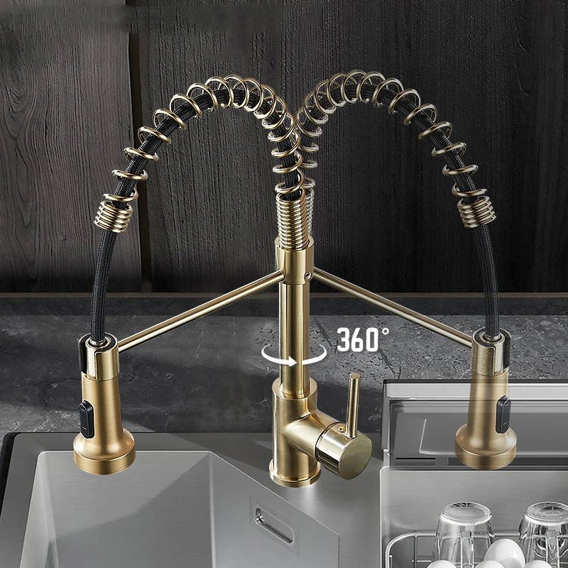Torneira Gourmet Para Cozinha Spiral Golden